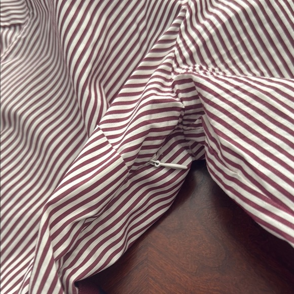 Veronica Beard jacinda Striped High Low Dress - Red White belted shirtdress - Picture 6 of 10